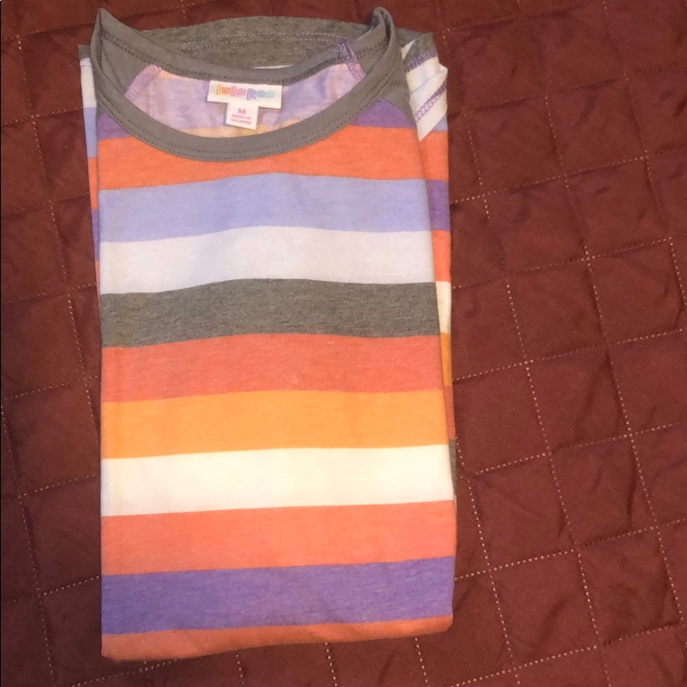 LuLaRoe Multicolor Striped Long Sleeve Tee - Picture 7 of 8